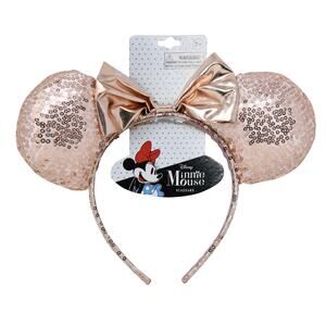 Copied - Minnie Ears Headband Gold Sequin Ear Headband with bow